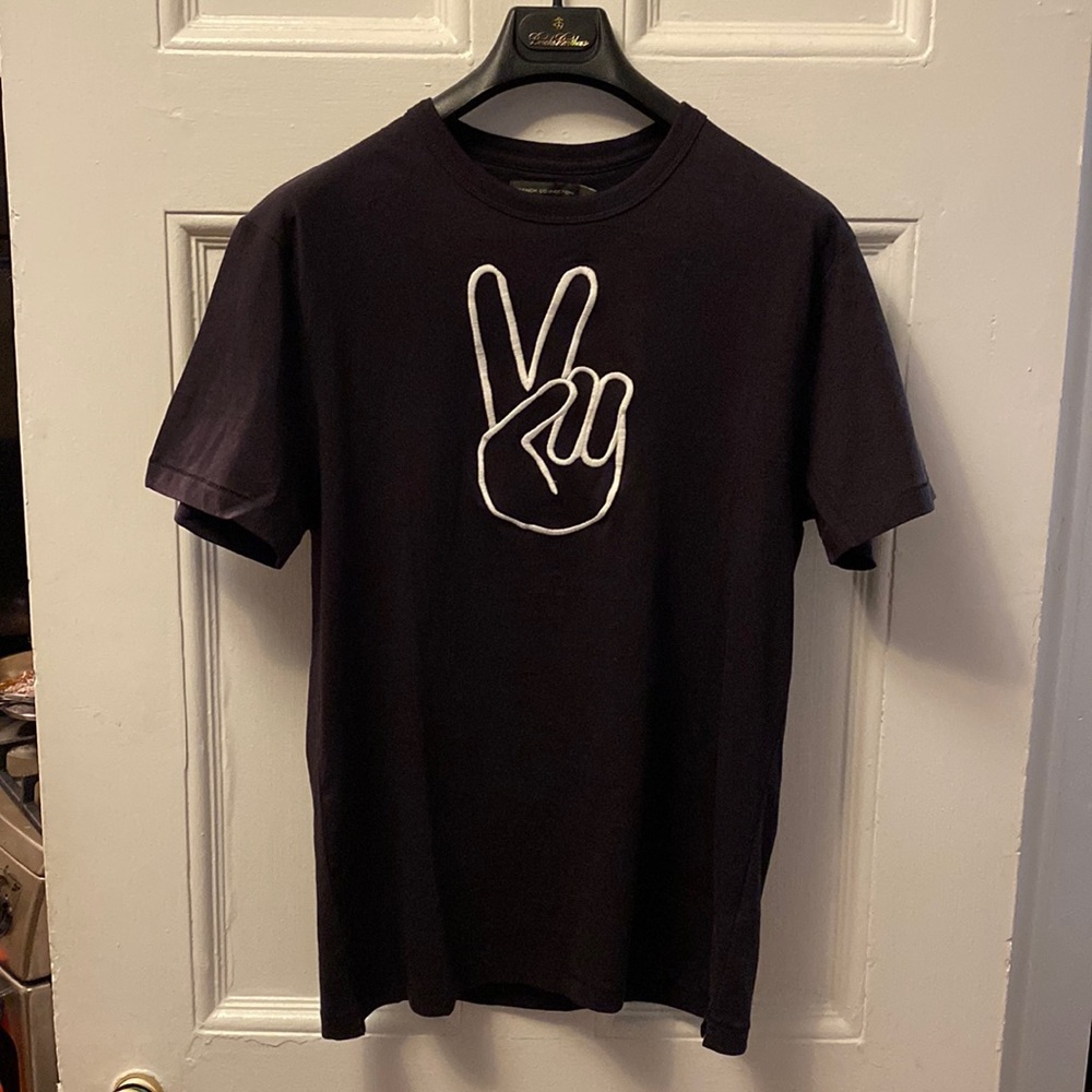 French Connection Embroidered Peace Sign t shirt - Picture 2 of 4